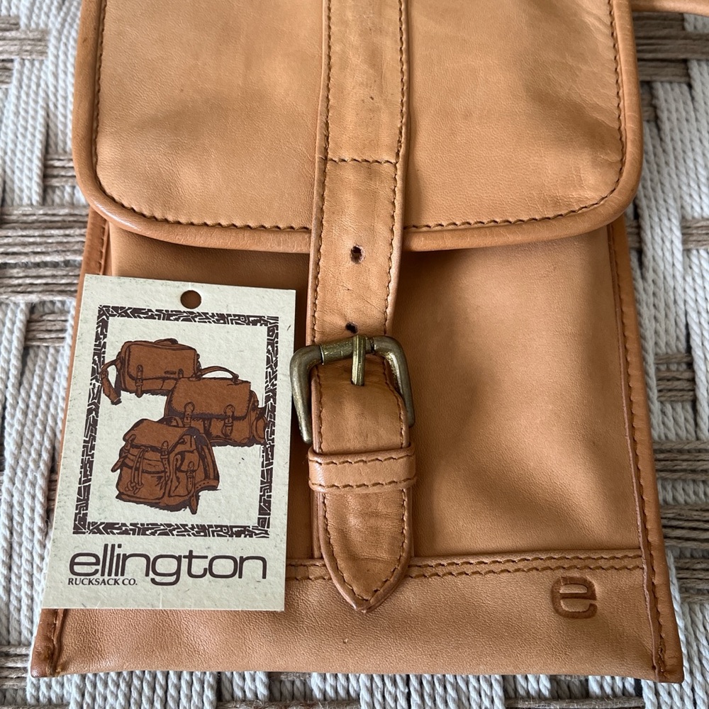 Ellington Leather Crossbody Mini Bag Tan Boho Minimalist Organizer - Picture 4 of 8